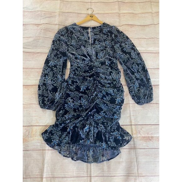 NWT Fab'Rik Women's Blue Floral Long Sleeve Classic Dress - Medium - Picture 12 of 15